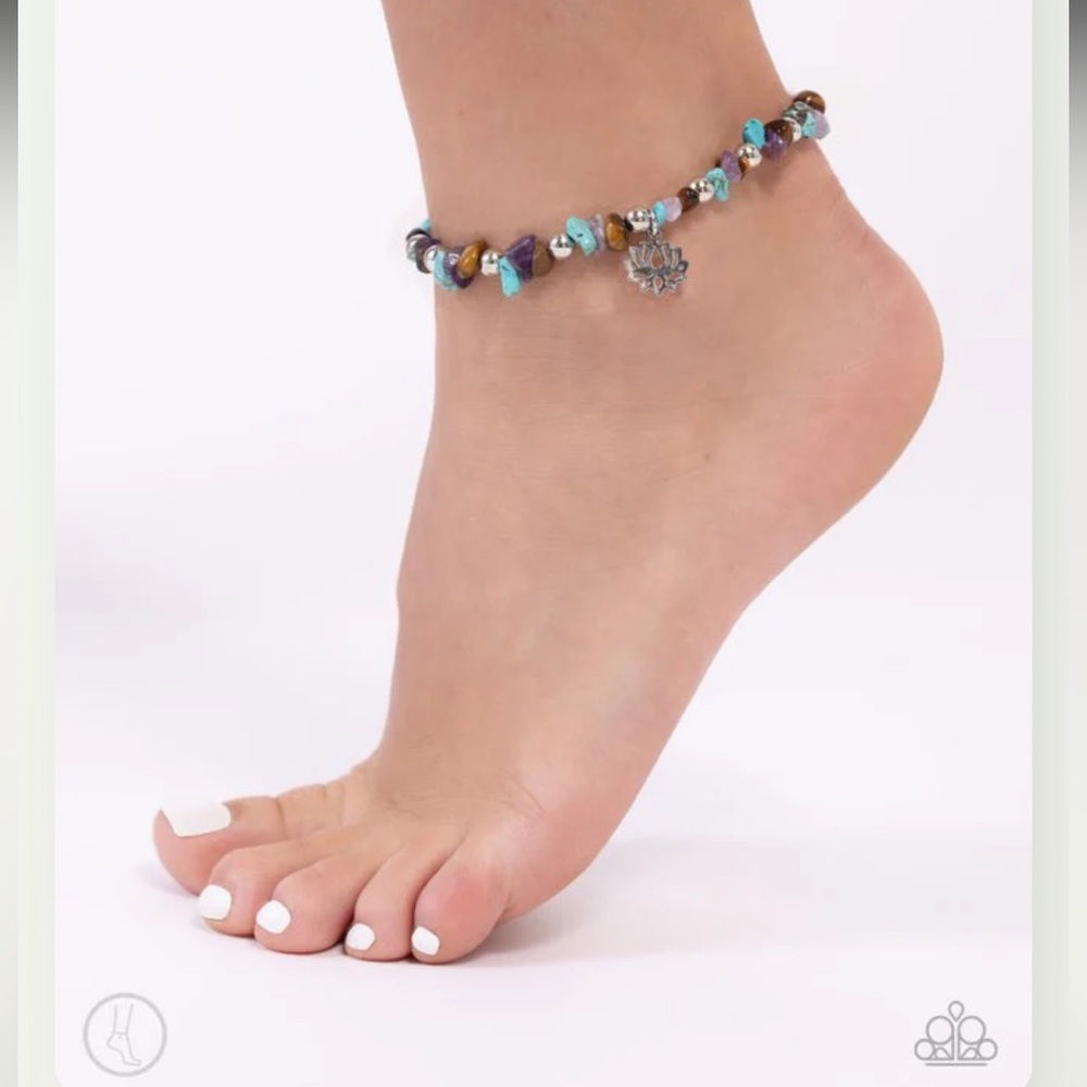 🩵🪷🩵 “LOTUS LANDSLIDE” MULTI TURQUOISE CHIP ANKLET ~ PAPARAZZI❗️ 🩵🪷🩵